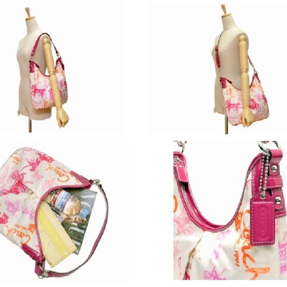 COACH F14891 HORSE & CARRIAGE PLEATED 2-WAY HOBO - Picture 5 of 14